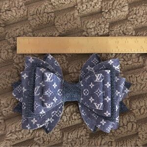 Denim Layered bow (Your choice for keychain or Stanley tumbler)